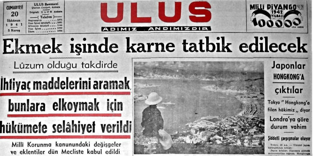 Ekmek Karnesi-Uygulaması-13 Ocak 1942 – egitimpekinasil