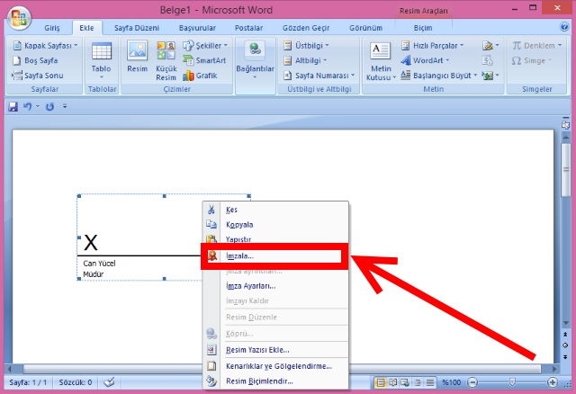 MS Word Belgesinde Dijital İmza Nasıl Eklenir?